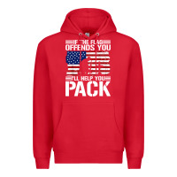 Red if the flag offends you Premium Hoodie - artisFamous