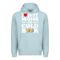Blue Mist i love heart hot moms cold beer funny adult drinking joke Premium Hoodie - artisFamous