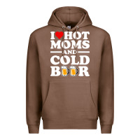 Chestnut i love heart hot moms cold beer funny adult drinking joke Premium Hoodie - artisFamous