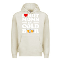 Oatmeal Heather i love heart hot moms cold beer funny adult drinking joke Premium Hoodie - artisFamous