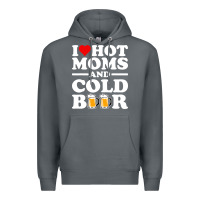Rock i love heart hot moms cold beer funny adult drinking joke Premium Hoodie - artisFamous