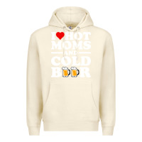 Sandshell i love heart hot moms cold beer funny adult drinking joke Premium Hoodie - artisFamous
