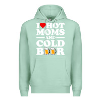 Seafoam i love heart hot moms cold beer funny adult drinking joke Premium Hoodie - artisFamous