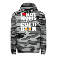 Slate Camo i love heart hot moms cold beer funny adult drinking joke Premium Hoodie - artisFamous