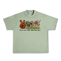 Oil Green Peace Love White Tailed Buck Deer Urban Heavy Tee - LillyAllenDesigns