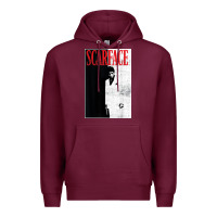 Burgundy scarface distressed movie photo Premium Hoodie - artisFamous