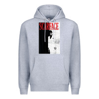 Heather Grey scarface distressed movie photo Premium Hoodie - artisFamous