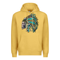 Antique Gold western indian headdress with skull Premium Hoodie - RanaPortraitStore