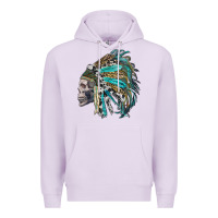 Lilac western indian headdress with skull Premium Hoodie - RanaPortraitStore