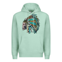 Seafoam western indian headdress with skull Premium Hoodie - RanaPortraitStore