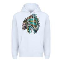 White western indian headdress with skull Premium Hoodie - RanaPortraitStore