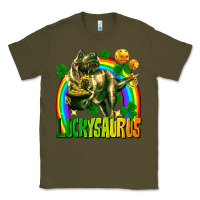 Army Green luckysaurus St. Patricks Day Classic Tee - FaDigitalArtStudio