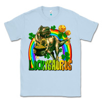 Dusty Blue luckysaurus St. Patricks Day Classic Tee - FaDigitalArtStudio