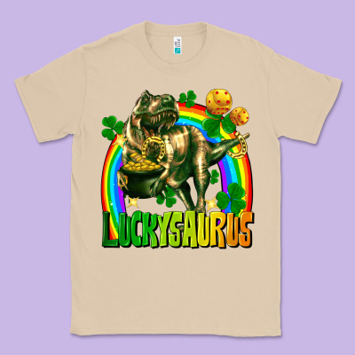 Luckysaurus St. Patricks Day Classic Tee Designed By Fadigitalartstudio