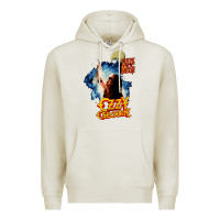 Oatmeal Heather bark at the moon Premium Hoodie - artisFamous