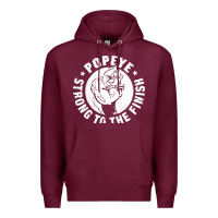 Burgundy strong to the finish Premium Hoodie - artisFamous
