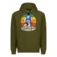 Army Green tom daley knitting is my favourite sport  3 Premium Hoodie - artisFamous