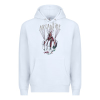 White arcade fire hand Premium Hoodie - artisFamous