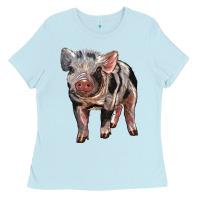 Baby Blue Baby Spotted Pig Ladies Tee - LillyAllenDesigns