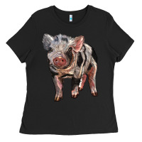 Black Baby Spotted Pig Ladies Tee - LillyAllenDesigns