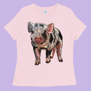 Baby Spotted Pig Ladies Tee Designed By Lillyallendesigns