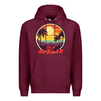 Burgundy isla nublar holiday Premium Hoodie - artisFamous