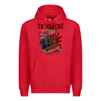 Red fu manchu Premium Hoodie - artisFamous