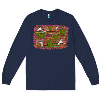 Navy cinco de mayo bullskull and cactus Long Sleeve Tee - Artiststas