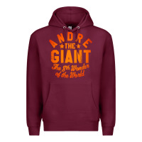 Burgundy andre the giant 8th wonder of the world Premium Hoodie - artisFamous