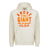 Oatmeal Heather andre the giant 8th wonder of the world Premium Hoodie - artisFamous