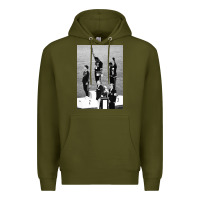 Army Green black power black fist 1968 olympics Premium Hoodie - artisFamous
