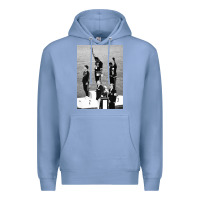 Colony Blue black power black fist 1968 olympics Premium Hoodie - artisFamous