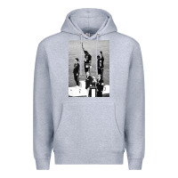 Heather Grey black power black fist 1968 olympics Premium Hoodie - artisFamous