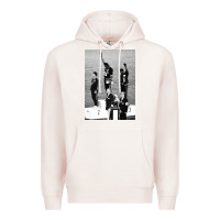Pale Pink black power black fist 1968 olympics Premium Hoodie - artisFamous