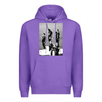 Purple black power black fist 1968 olympics Premium Hoodie - artisFamous