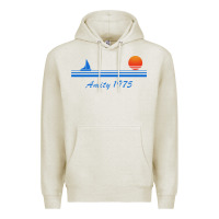 Oatmeal Heather amity island 1975 Premium Hoodie - artisFamous