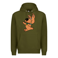 Army Green scrappy doo fists Premium Hoodie - artisFamous
