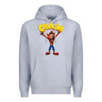 Heather Grey crash bandicoot Premium Hoodie - artisFamous