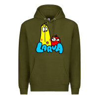 Army Green larva cartoon Premium Hoodie - artisFamous