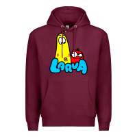 Burgundy larva cartoon Premium Hoodie - artisFamous