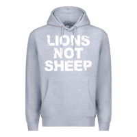 Heather Grey lions not sheep Premium Hoodie - artisFamous