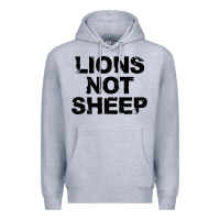 Heather Grey lions not sheep Premium Hoodie - artisFamous
