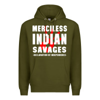 Army Green merciless indian savages Premium Hoodie - artisFamous