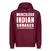 Burgundy merciless indian savages Premium Hoodie - artisFamous