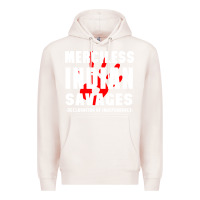 Pale Pink merciless indian savages Premium Hoodie - artisFamous
