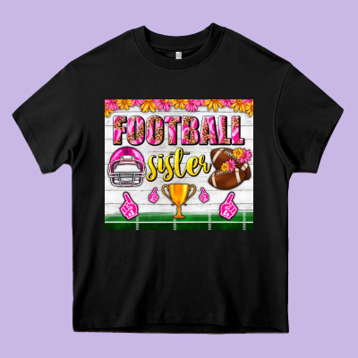 Football Sister Tumbler Heavy Core Tee Designed By Bundleandbundleshop