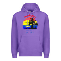 Purple weekapaug, rhode island sunset Premium Hoodie - artisFamous