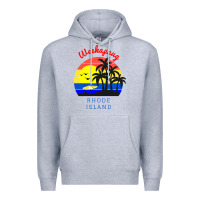 Heather Grey weekapaug, rhode island sunset Premium Hoodie - artisFamous