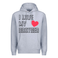 Heather Grey i love my brother, brothers day , brother sister  love Premium Hoodie - artisFamous