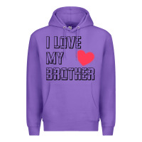 Purple i love my brother, brothers day , brother sister  love Premium Hoodie - artisFamous